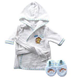 image:imageLuvable Friends Unisex Baby Cotton Terry Bathrobe Pink One SizeBlue Monkey