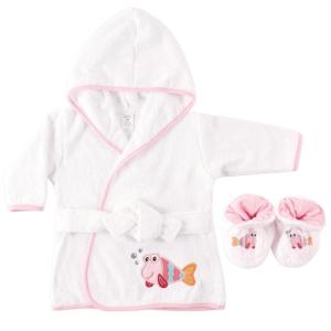 image:imageLuvable Friends Unisex Baby Cotton Terry Bathrobe Pink One SizeFish
