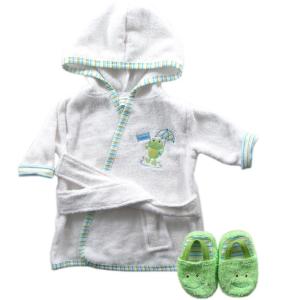 image:imageLuvable Friends Unisex Baby Cotton Terry Bathrobe Yellow One SizeGreen