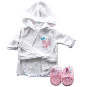 image:imageLuvable Friends Unisex Baby Cotton Terry Bathrobe Yellow One SizePink Elephant