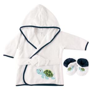 image:imageLuvable Friends Unisex Baby Cotton Terry Bathrobe Yellow One SizeTurtle