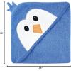 image:imageLuvable Friends Unisex Baby Cotton Animal Face Hooded Towel Moose One SizeBlue Penguin