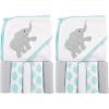 image:imageLuvable Friends Unisex Baby Hooded Towel with Five Washcloths Deer One SizeIkat Elephant
