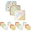 image:imageLuvable Friends Baby Hooded Towel and Washcloth Set 27 Piece Pink FoxBubble Trouble
