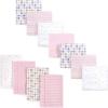 image:imageLuvable Friends Unisex Baby Cotton Flannel Burp Cloths and Receiving Blankets 11Piece Tribe One SizePink Dots