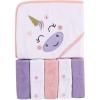 image:imageLuvable Friends Unisex Baby Hooded Towel with Five Washcloths Elephant Spray One SizeUnicorn