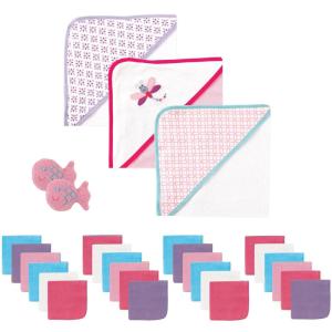 image:imageLuvable Friends Baby Hooded Towel Washcloth and Toy Set 29 Piece Pink DragonflyPink Dragonfly