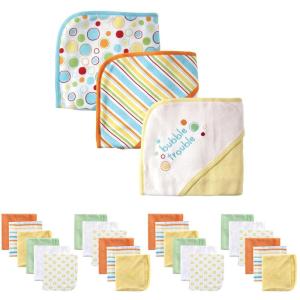 image:imageLuvable Friends Baby Hooded Towel and Washcloth Set 27 Piece Pink FoxBubble Trouble