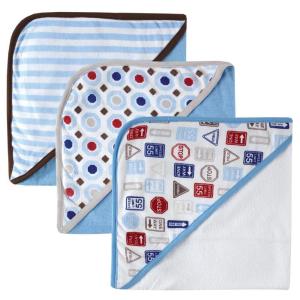 image:imageLuvable Friends Hooded Towels in Mesh Bag Blue 3CountBlue