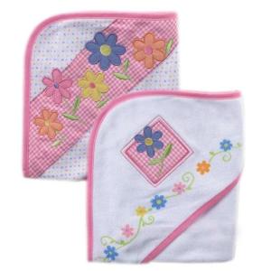 image:imageLuvable Friends Large Patch Hooded Towels 2 Pack PinkPink