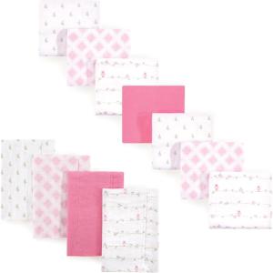 image:imageLuvable Friends Unisex Baby Cotton Flannel Burp Cloths and Receiving Blankets 11Piece Tribe One SizeBird