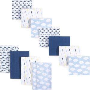 image:imageLuvable Friends Unisex Baby Cotton Flannel Burp Cloths and Receiving Blankets 11Piece Tribe One SizeBoy Clouds