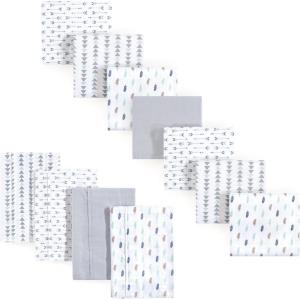 image:imageLuvable Friends Unisex Baby Cotton Flannel Burp Cloths and Receiving Blankets 11Piece Tribe One SizeBoy Feathers