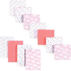 image:imageLuvable Friends Unisex Baby Cotton Flannel Burp Cloths and Receiving Blankets 11Piece Tribe One SizeGirl Clouds