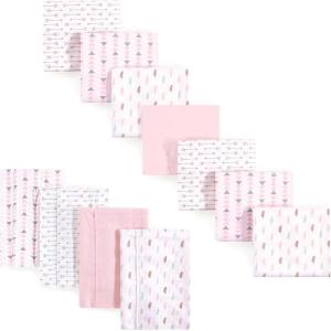 image:imageLuvable Friends Unisex Baby Cotton Flannel Burp Cloths and Receiving Blankets 11Piece Tribe One SizeGirl Feathers