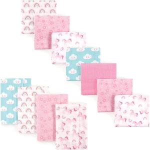 image:imageLuvable Friends Unisex Baby Cotton Flannel Burp Cloths and Receiving Blankets 11Piece Tribe One SizeRainbow