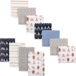 image:imageLuvable Friends Unisex Baby Cotton Flannel Burp Cloths and Receiving Blankets 11Piece Tribe One SizeTribe