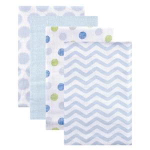 image:imageLuvable Friends Unisex Baby Cotton Flannel Receiving Blankets Boy Feathers 3Pack One SizeBlue Dots 4pack