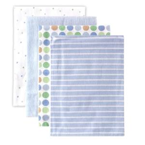 image:imageLuvable Friends Unisex Baby Cotton Flannel Receiving Blankets Boy Feathers 3Pack One SizeBlue Stripes