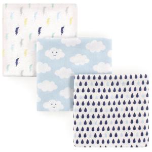 image:imageLuvable Friends Unisex Baby Cotton Flannel Receiving Blankets Boy Feathers 3Pack One SizeBoy Clouds 3pack