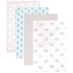 image:imageLuvable Friends Unisex Baby Cotton Flannel Receiving Blankets Boy Feathers 3Pack One SizeElephant 4pack