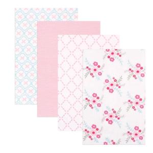 image:imageLuvable Friends Unisex Baby Cotton Flannel Receiving Blankets Boy Feathers 3Pack One SizeFloral 4pack