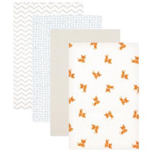 image:imageLuvable Friends Unisex Baby Cotton Flannel Receiving Blankets Boy Feathers 3Pack One SizeFox 4pack