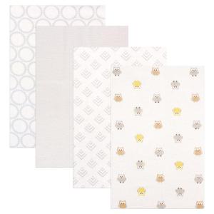 image:imageLuvable Friends Unisex Baby Cotton Flannel Receiving Blankets Boy Feathers 3Pack One SizeOwl 4pack