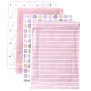image:imageLuvable Friends Unisex Baby Cotton Flannel Receiving Blankets Boy Feathers 3Pack One SizePink Stripe 4pack
