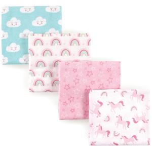 image:imageLuvable Friends Unisex Baby Cotton Flannel Receiving Blankets Boy Feathers 3Pack One SizeRainbow 4pack