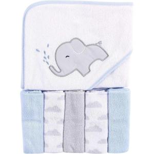 image:imageLuvable Friends Unisex Baby Hooded Towel with Five Washcloths Deer One SizeElephant Spray