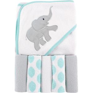 image:imageLuvable Friends Unisex Baby Hooded Towel with Five Washcloths Deer One SizeIkat Elephant