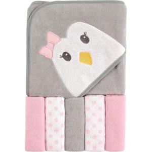 image:imageLuvable Friends Unisex Baby Hooded Towel with Five Washcloths Elephant Spray One SizePenguin