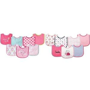image:imageLuvable Friends Cotton Terry Drooler Bibs with PEVA Back Pink Balloon and LadybugPink Balloon