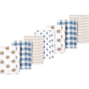image:imageLuvable Friends Hudson Baby Flannel Burp Cloths 7pk Animal LeopardBlue Bears