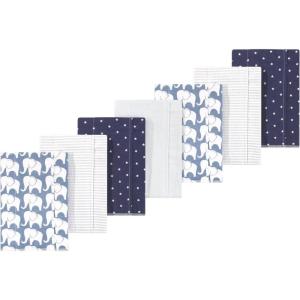 image:imageLuvable Friends Hudson Baby Flannel Burp Cloths 7pk Animal LeopardBlue Elephant Parade