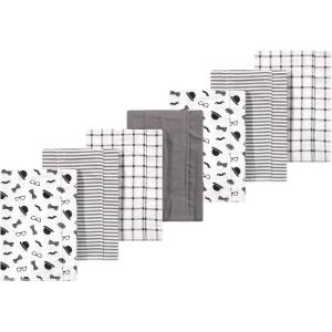 image:imageLuvable Friends Hudson Baby Flannel Burp Cloths 7pk Animal LeopardDapper Lad