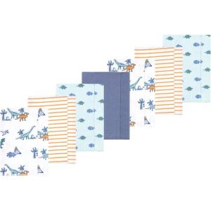 image:imageLuvable Friends Hudson Baby Flannel Burp Cloths 7pk Animal LeopardDino Garden