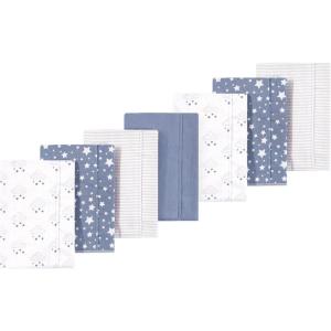 image:imageLuvable Friends Hudson Baby Flannel Burp Cloths 7pk Animal LeopardDreamy Cloud Blue