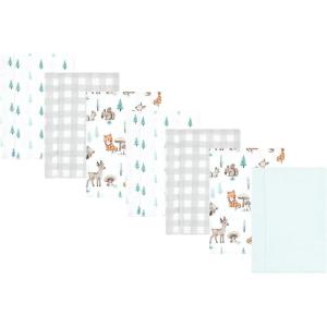 image:imageLuvable Friends Hudson Baby Flannel Burp Cloths 7pk Animal LeopardForest Animal Friends