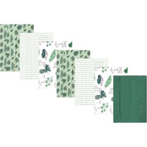 image:imageLuvable Friends Hudson Baby Flannel Burp Cloths 7pk Animal LeopardJungle Green