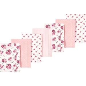image:imageLuvable Friends Hudson Baby Flannel Burp Cloths 7pk Animal LeopardPastel Rose