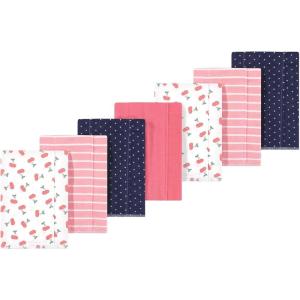 image:imageLuvable Friends Hudson Baby Flannel Burp Cloths 7pk Animal LeopardPink Cherry