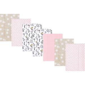 image:imageLuvable Friends Hudson Baby Flannel Burp Cloths 7pk Animal LeopardPink Dandelion