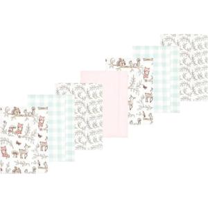 image:imageLuvable Friends Hudson Baby Flannel Burp Cloths 7pk Animal LeopardPink Forest Friends
