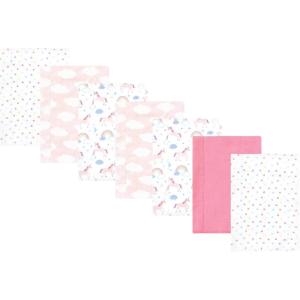 image:imageLuvable Friends Hudson Baby Flannel Burp Cloths 7pk Animal LeopardPink Unicorn