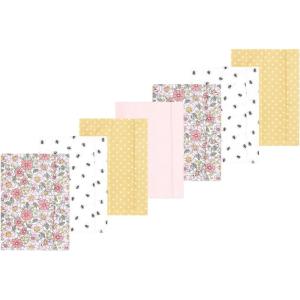image:imageLuvable Friends Hudson Baby Flannel Burp Cloths 7pk Animal LeopardPink Yellow Floral