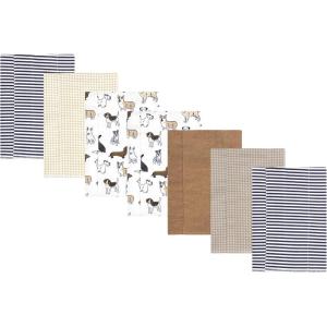 image:imageLuvable Friends Hudson Baby Flannel Burp Cloths 7pk Animal LeopardPlayful Handsome Dogs