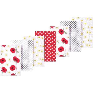 image:imageLuvable Friends Hudson Baby Flannel Burp Cloths 7pk Animal LeopardPoppy Daisy Floral