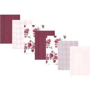 image:imageLuvable Friends Hudson Baby Flannel Burp Cloths 7pk Animal LeopardRose Garden